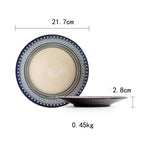 Ceramic Plate Flat Plate Creative Dish Plate Japanese Vintage Tableware - Walfos® Kitchenware