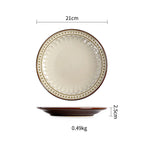 Ceramic Plate Flat Plate Creative Dish Plate Japanese Vintage Tableware - Walfos® Kitchenware