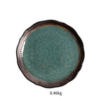 Ceramic Plate Flat Plate Creative Dish Plate Japanese Vintage Tableware - Walfos® Kitchenware
