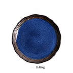 Ceramic Plate Flat Plate Creative Dish Plate Japanese Vintage Tableware - Walfos® Kitchenware