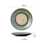 Ceramic Plate Flat Plate Creative Dish Plate Japanese Vintage Tableware - Walfos® Kitchenware