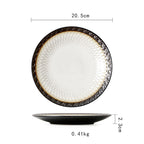 Ceramic Plate Flat Plate Creative Dish Plate Japanese Vintage Tableware - Walfos® Kitchenware