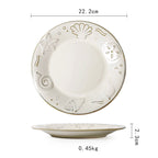 Ceramic Plate Flat Plate Creative Dish Plate Japanese Vintage Tableware - Walfos® Kitchenware