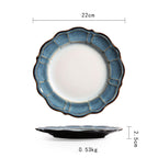 Ceramic Plate Flat Plate Creative Dish Plate Japanese Vintage Tableware - Walfos® Kitchenware