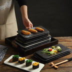 Ceramic Rectangular Plate Dish Japanese Sushi Barbecue Plate Restaurant - Walfos® Kitchenware