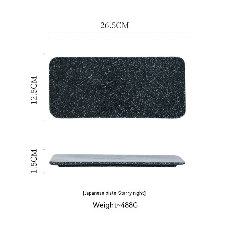 Ceramic Rectangular Plate Dish Japanese Sushi Barbecue Plate Restaurant - Walfos® Kitchenware