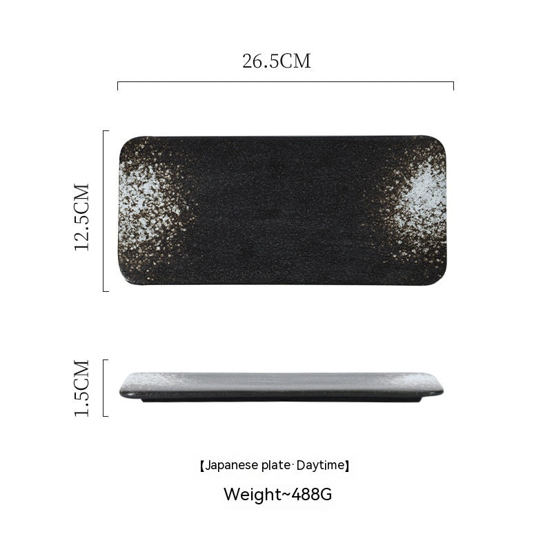 Ceramic Rectangular Plate Dish Japanese Sushi Barbecue Plate Restaurant - Walfos® Kitchenware