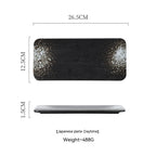 Ceramic Rectangular Plate Dish Japanese Sushi Barbecue Plate Restaurant - Walfos® Kitchenware
