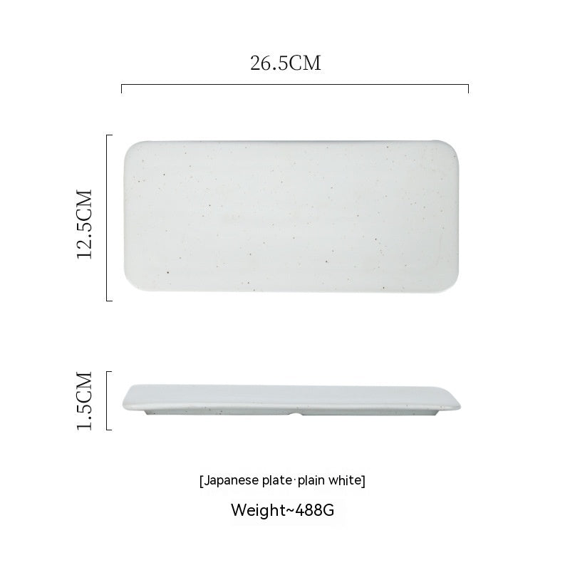Ceramic Rectangular Plate Dish Japanese Sushi Barbecue Plate Restaurant - Walfos® Kitchenware