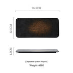 Ceramic Rectangular Plate Dish Japanese Sushi Barbecue Plate Restaurant - Walfos® Kitchenware