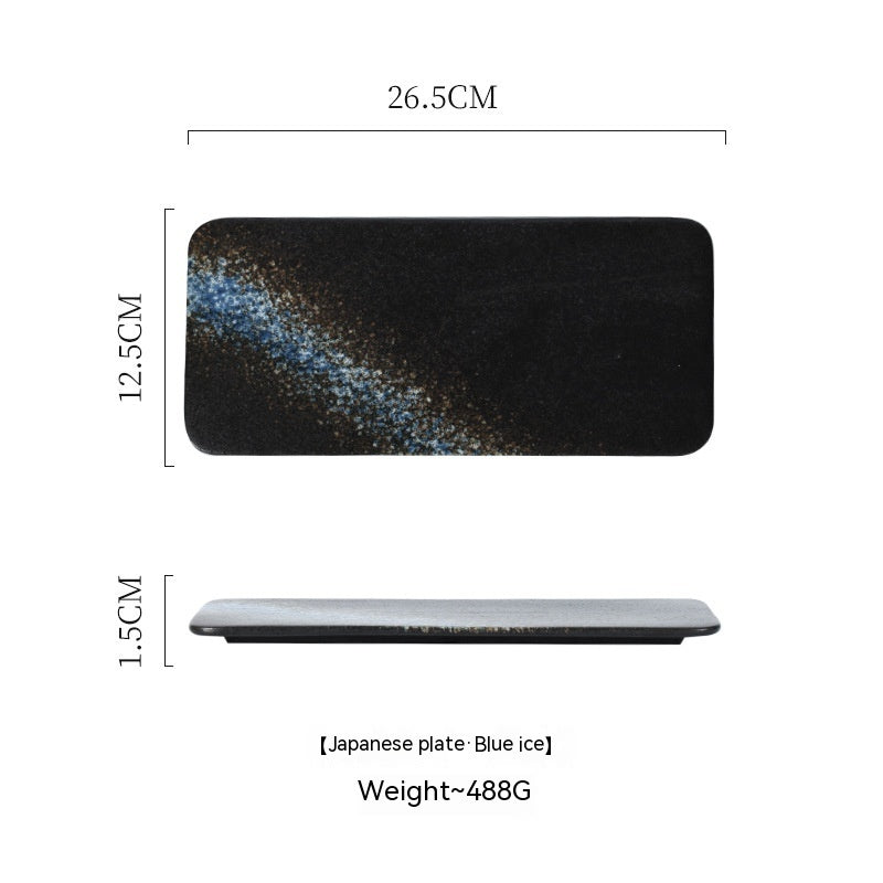 Ceramic Rectangular Plate Dish Japanese Sushi Barbecue Plate Restaurant - Walfos® Kitchenware