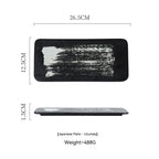 Ceramic Rectangular Plate Dish Japanese Sushi Barbecue Plate Restaurant - Walfos® Kitchenware