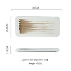 Ceramic Rectangular Plate Dish Japanese Sushi Barbecue Plate Restaurant - Walfos® Kitchenware