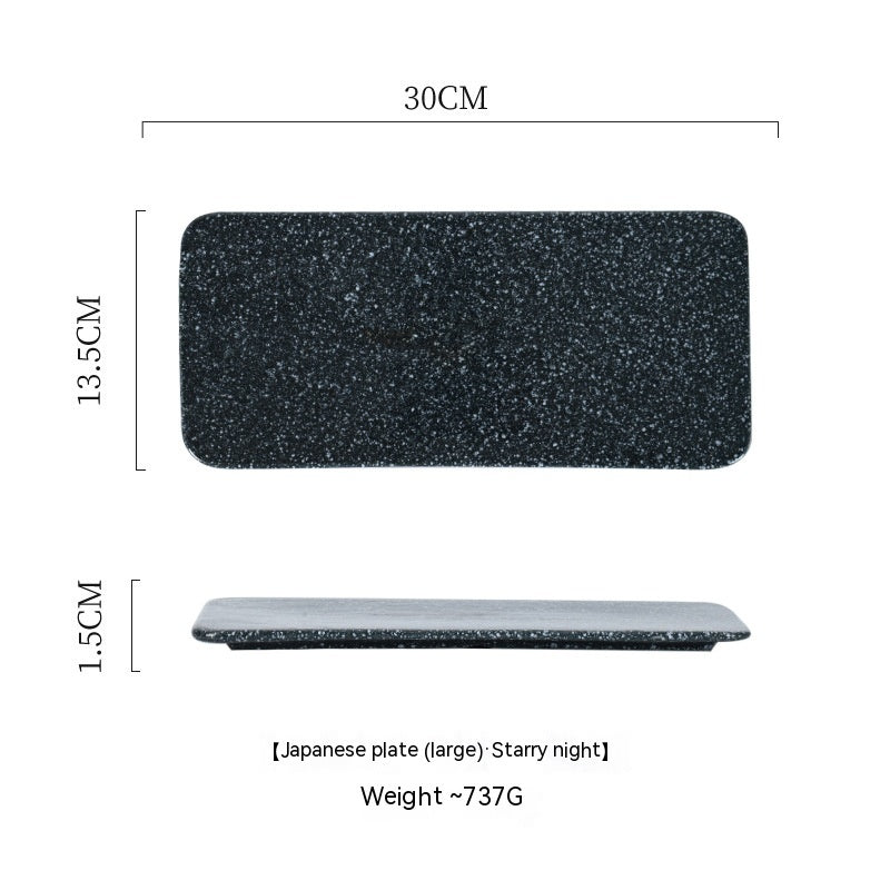 Ceramic Rectangular Plate Dish Japanese Sushi Barbecue Plate Restaurant - Walfos® Kitchenware
