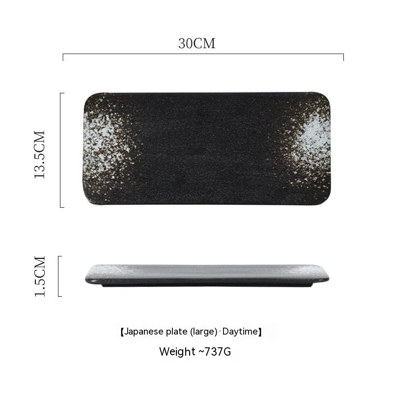 Ceramic Rectangular Plate Dish Japanese Sushi Barbecue Plate Restaurant - Walfos® Kitchenware