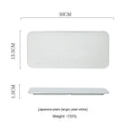 Ceramic Rectangular Plate Dish Japanese Sushi Barbecue Plate Restaurant - Walfos® Kitchenware