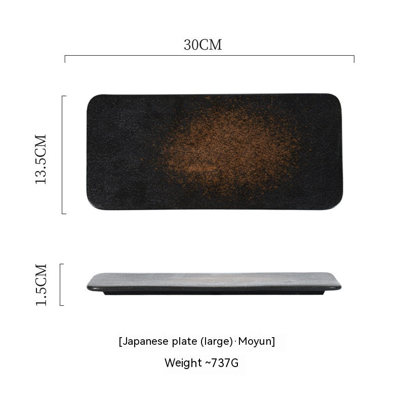 Ceramic Rectangular Plate Dish Japanese Sushi Barbecue Plate Restaurant - Walfos® Kitchenware
