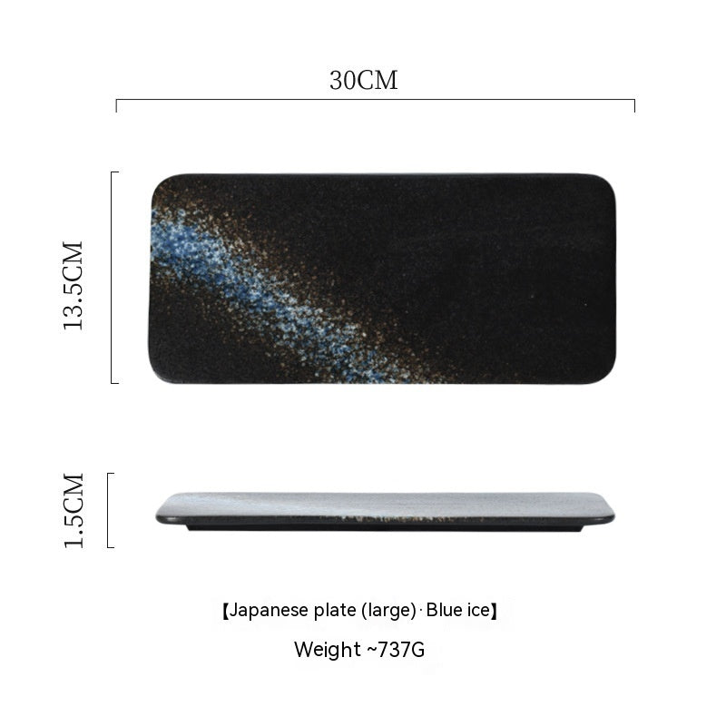 Ceramic Rectangular Plate Dish Japanese Sushi Barbecue Plate Restaurant - Walfos® Kitchenware