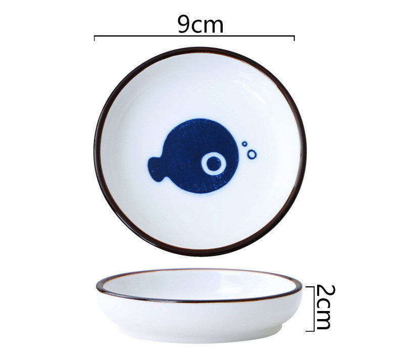 Ceramic Small Dish, Creative Seasoning Dish, Vinegar Dish, Soy Sauce Dish, Household Flavor Dish, Dipping Sauce Small Dish - Walfos® Kitchenware