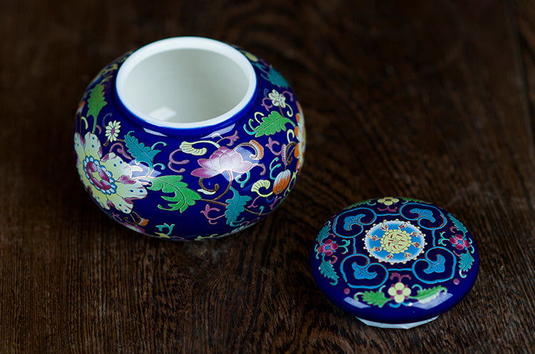 Ceramic Tea Caddy Small Mini Enamel Tea Pot - Walfos® Kitchenware