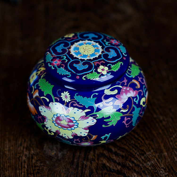 Ceramic Tea Caddy Small Mini Enamel Tea Pot - Walfos® Kitchenware