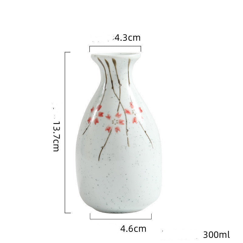 Ceramic Wine Set Yanagizakura Sake White Wine Cup Small Wine Cup Spirit Glass Shochu Pot Set - Walfos® Kitchenware