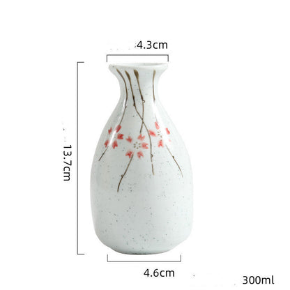 Ceramic Wine Set Yanagizakura Sake White Wine Cup Small Wine Cup Spirit Glass Shochu Pot Set - Walfos® Kitchenware
