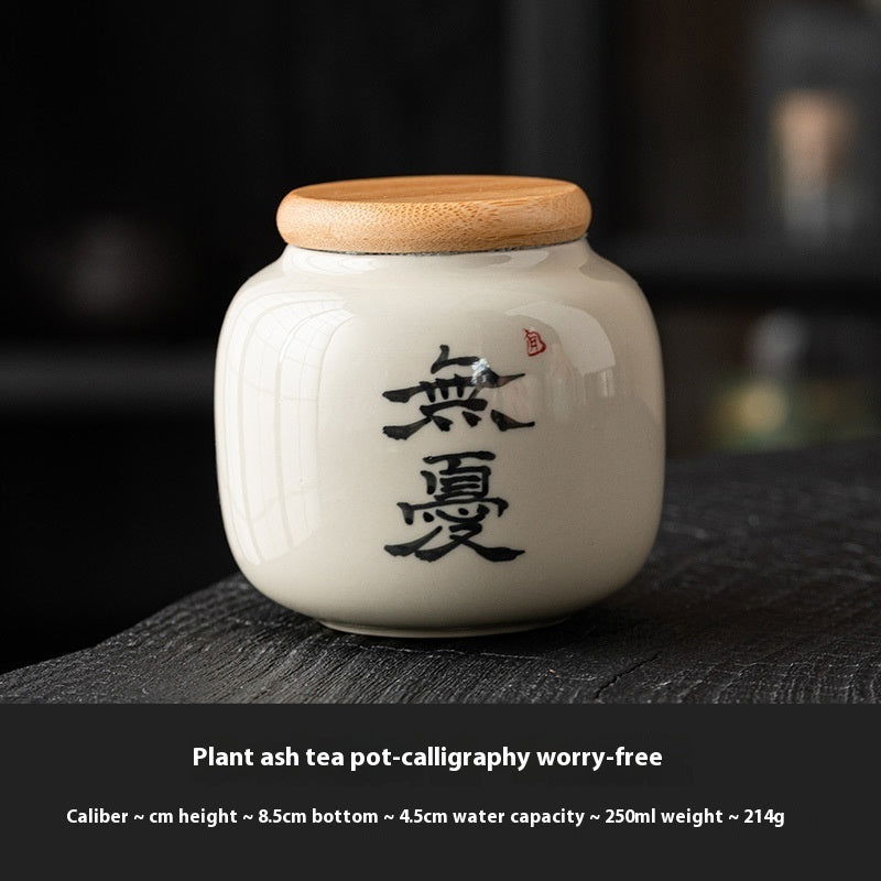 Chinese Calligraphy Tea Pot Ceramic Mini - Walfos® Kitchenware