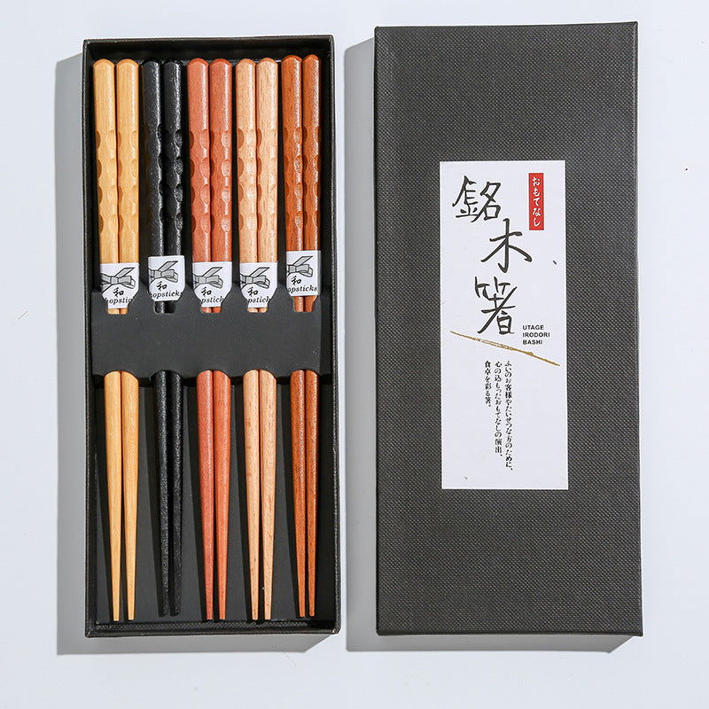 Chopsticks Household Wooden Chopsticks Gift Box Set - Walfos® Kitchenware