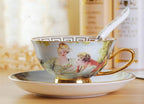 Creative Bone China Coffee Cup And Plate, Retro And Luxury - Walfos® Kitchenware
