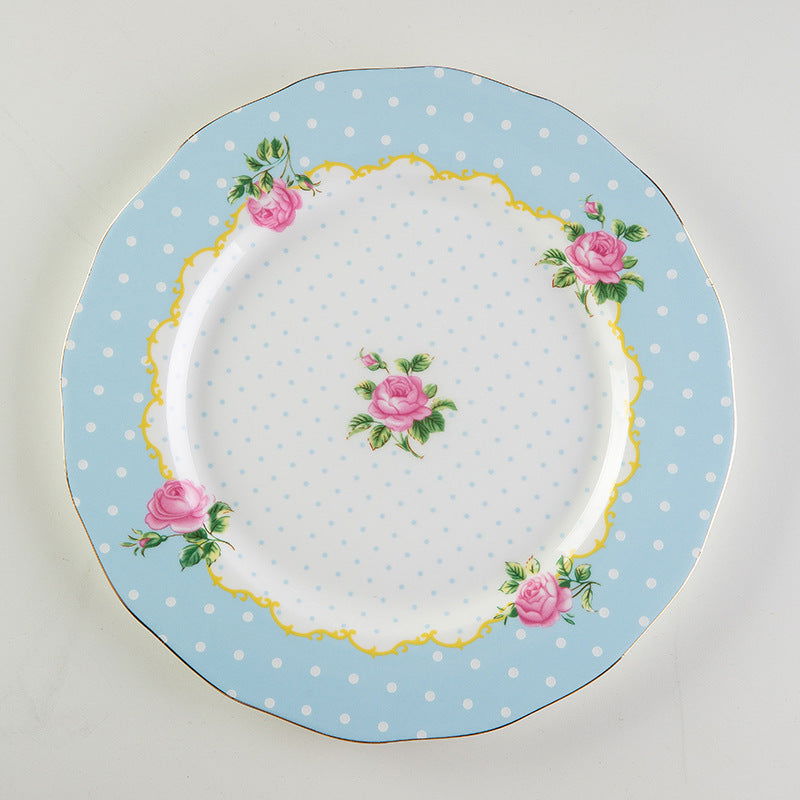 Creative Bone China Plate Household Ceramic Flat Plate - Walfos® Kitchenware