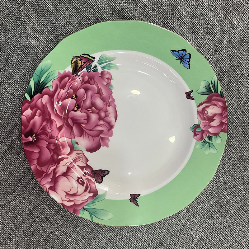 Creative Bone China Plate Household Ceramic Flat Plate - Walfos® Kitchenware