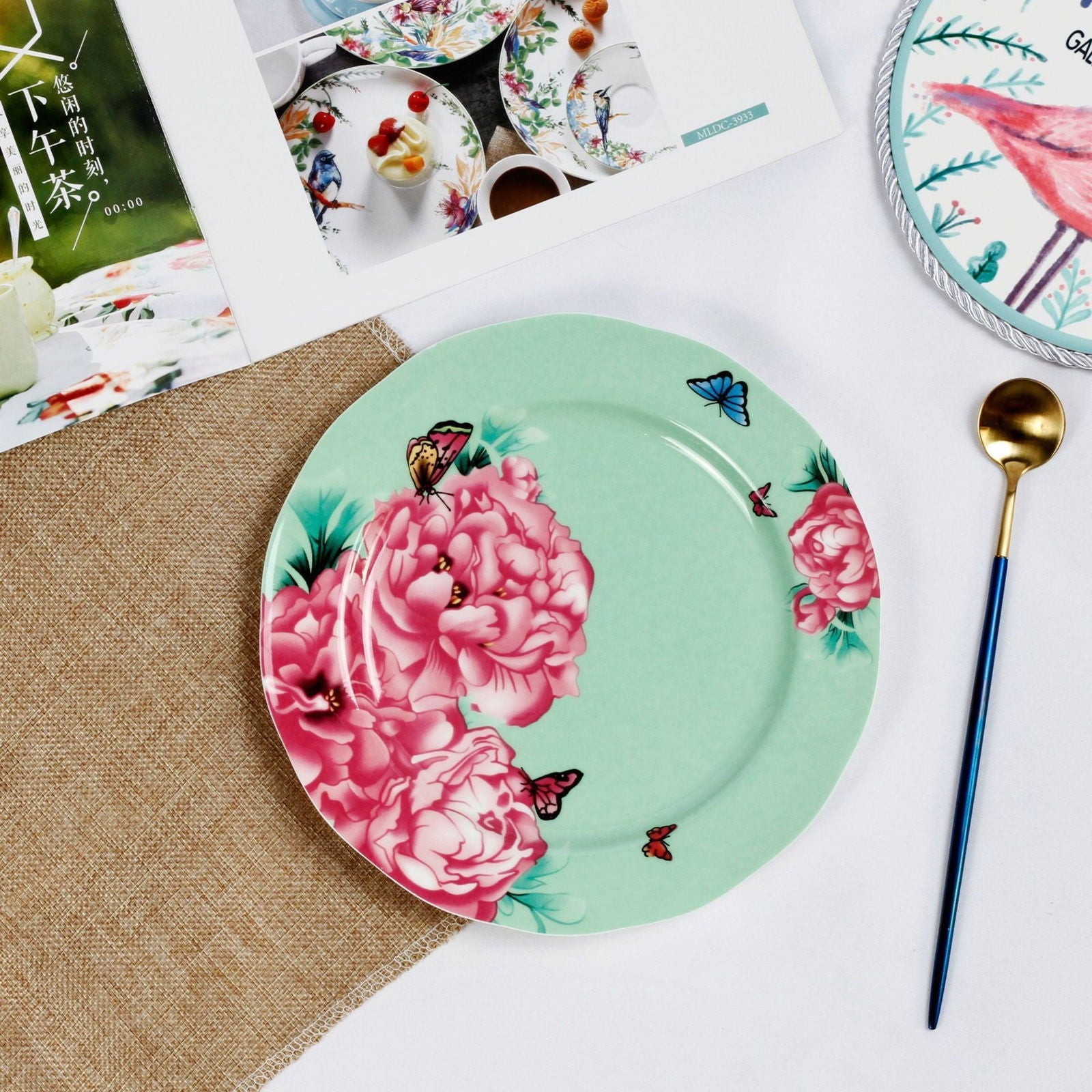 Creative Bone China Plate Household Ceramic Flat Plate - Walfos® Kitchenware