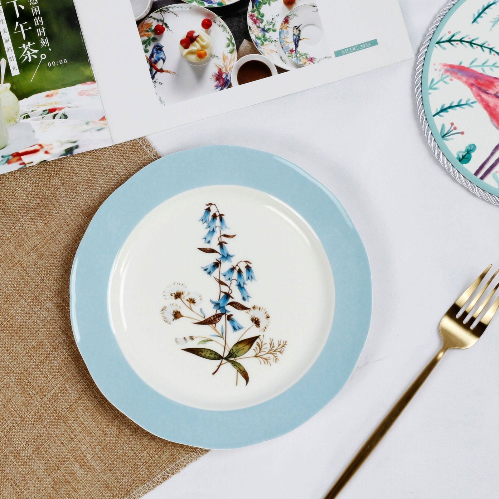 Creative Bone China Plate Household Ceramic Flat Plate - Walfos® Kitchenware