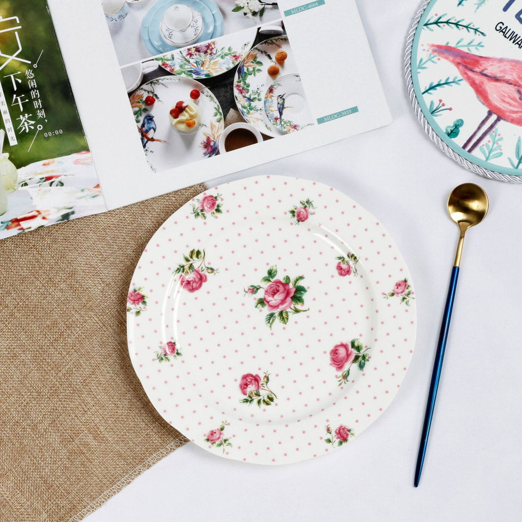 Creative Bone China Plate Household Ceramic Flat Plate - Walfos® Kitchenware