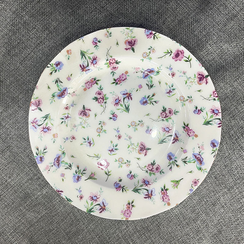 Creative Bone China Plate Household Ceramic Flat Plate - Walfos® Kitchenware