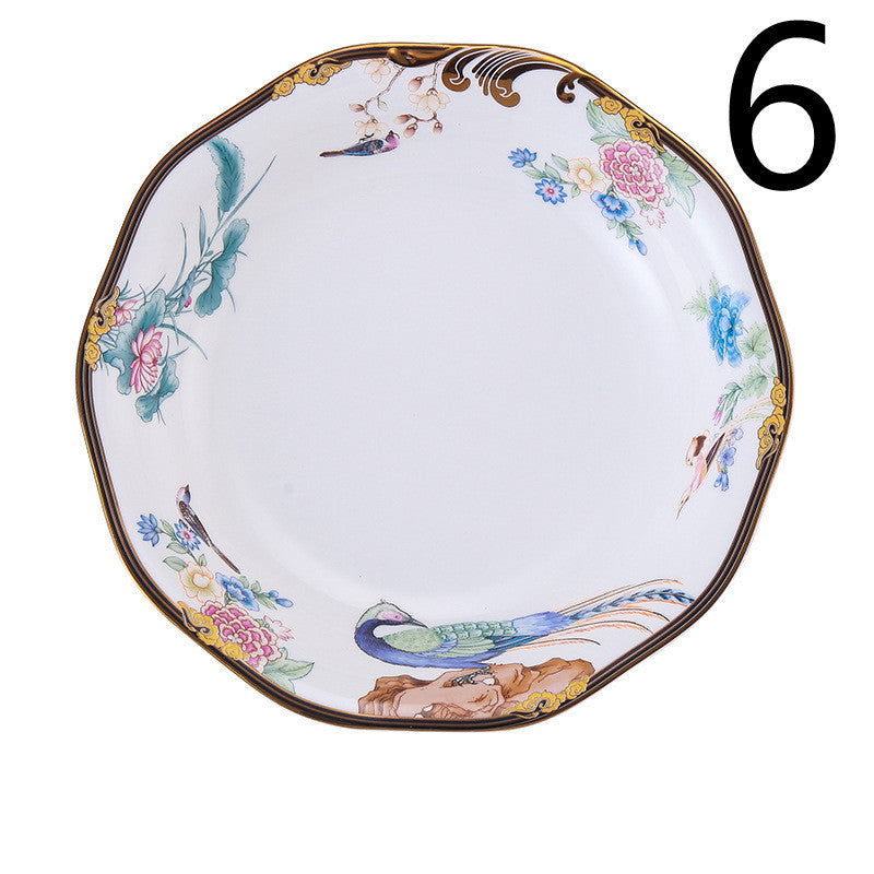 Creative Dishes And Dishes Set Household Chinese Bone China Tableware Set - Walfos® Kitchenware