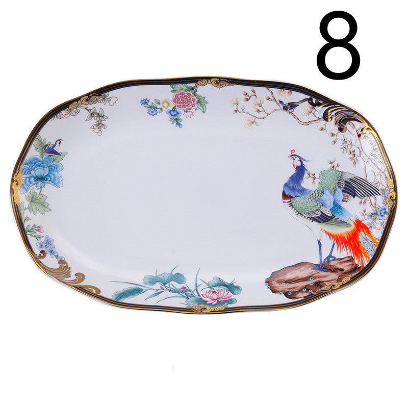 Creative Dishes And Dishes Set Household Chinese Bone China Tableware Set - Walfos® Kitchenware