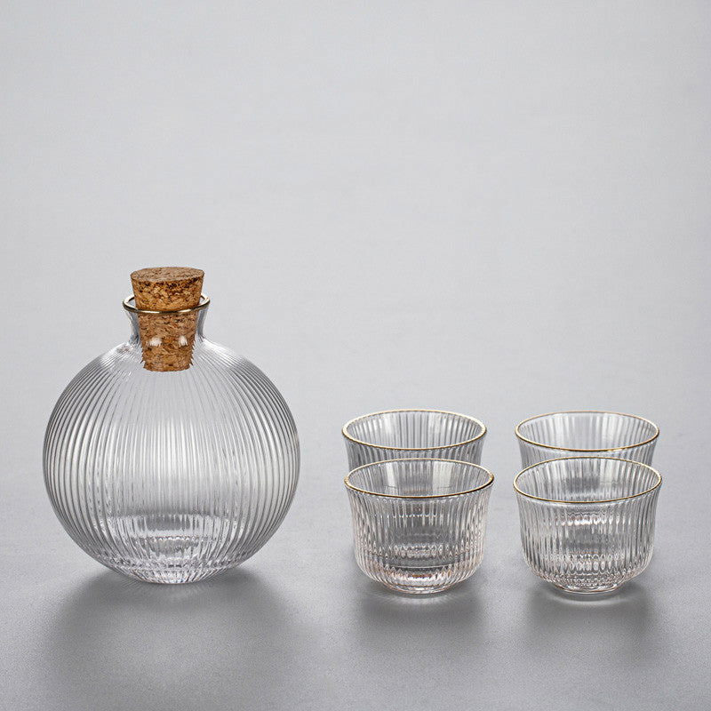 Creative Glass Vertical Grain Sake Wine Set - Walfos® Kitchenware