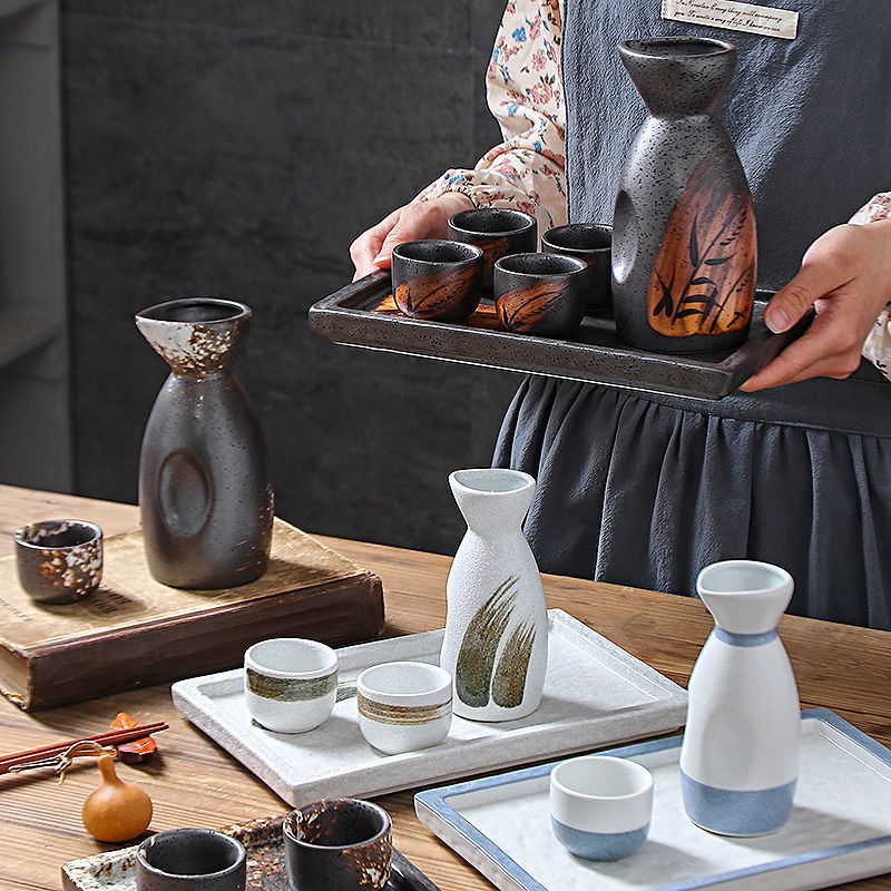 Creative Japanese Style Ceramic Wine Pot Tray Set - Walfos® Kitchenware