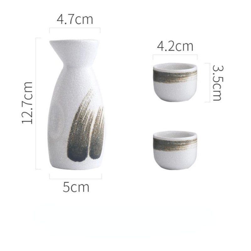 Creative Japanese Style Ceramic Wine Pot Tray Set - Walfos® Kitchenware