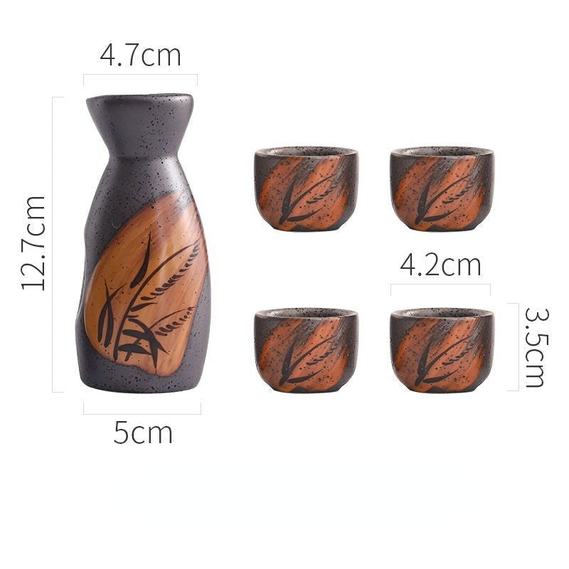 Creative Japanese Style Ceramic Wine Pot Tray Set - Walfos® Kitchenware