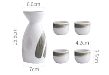 Creative Japanese Style Ceramic Wine Pot Tray Set - Walfos® Kitchenware