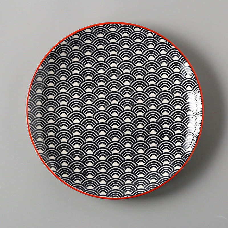 Creative Japanese ceramic plate large flat plate - Walfos® Kitchenware