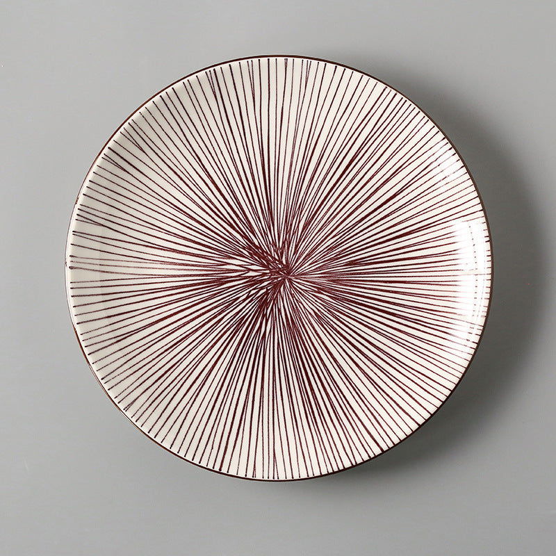 Creative Japanese ceramic plate large flat plate - Walfos® Kitchenware