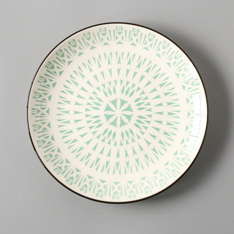 Creative Japanese ceramic plate large flat plate - Walfos® Kitchenware