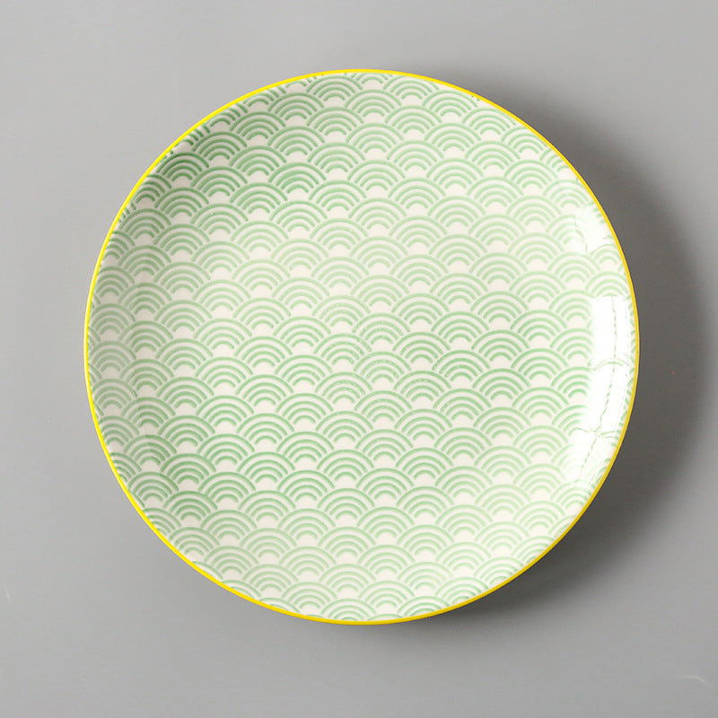 Creative Japanese ceramic plate large flat plate - Walfos® Kitchenware