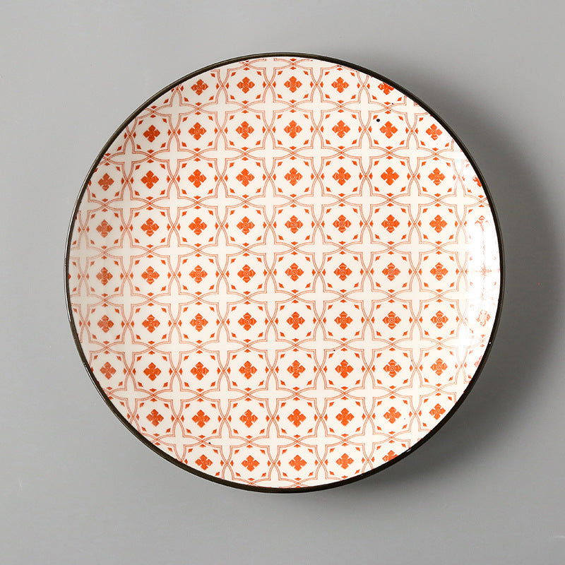 Creative Japanese ceramic plate large flat plate - Walfos® Kitchenware