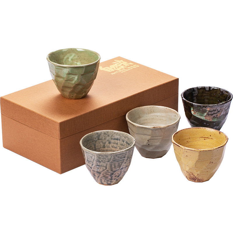 Cup Set Japanese Retro Hospitality Ceramic Tea Set Housewarming Gift - Walfos® Kitchenware