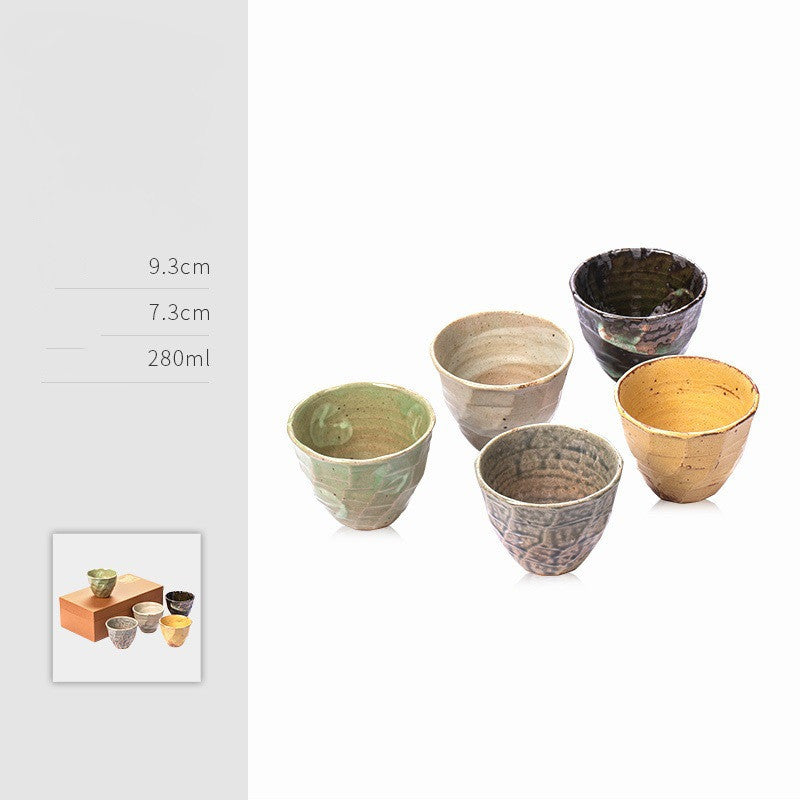 Cup Set Japanese Retro Hospitality Ceramic Tea Set Housewarming Gift - Walfos® Kitchenware